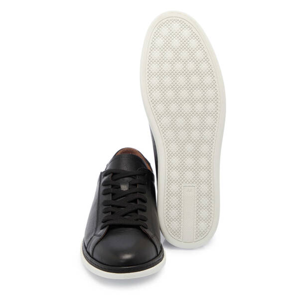 Siyah Hakiki Deri Erkek Sneaker - E25I1AY57267-A23 - 4