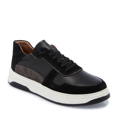 Siyah Deri Erkek Sneaker - E25I1AY57270-A23 