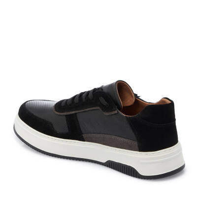 Siyah Deri Erkek Sneaker - E25I1AY57270-A23 - 2