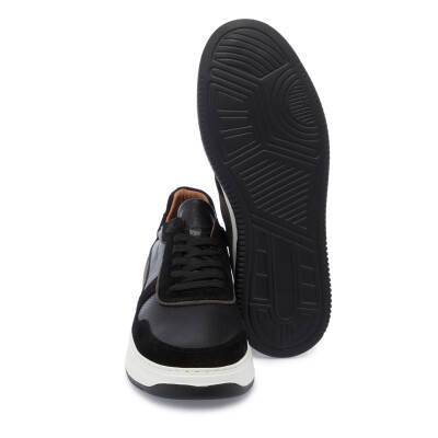 Siyah Deri Erkek Sneaker - E25I1AY57270-A23 - 4