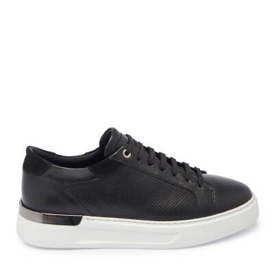 Siyah Deri Erkek Sneaker - E25I1AY57272-A23 - 3