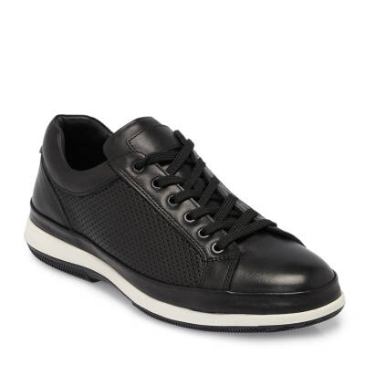 Siyah Deri Erkek Sneaker - E25I1AY57274-A23 