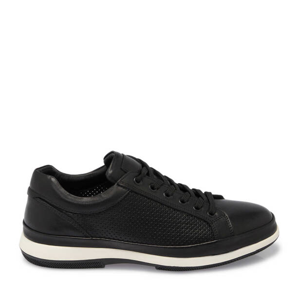 Siyah Deri Erkek Sneaker - E25I1AY57274-A23 - 3