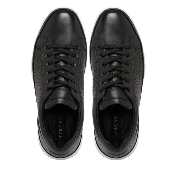 Siyah Deri Erkek Sneaker - E25I1AY57274-A23 - 5