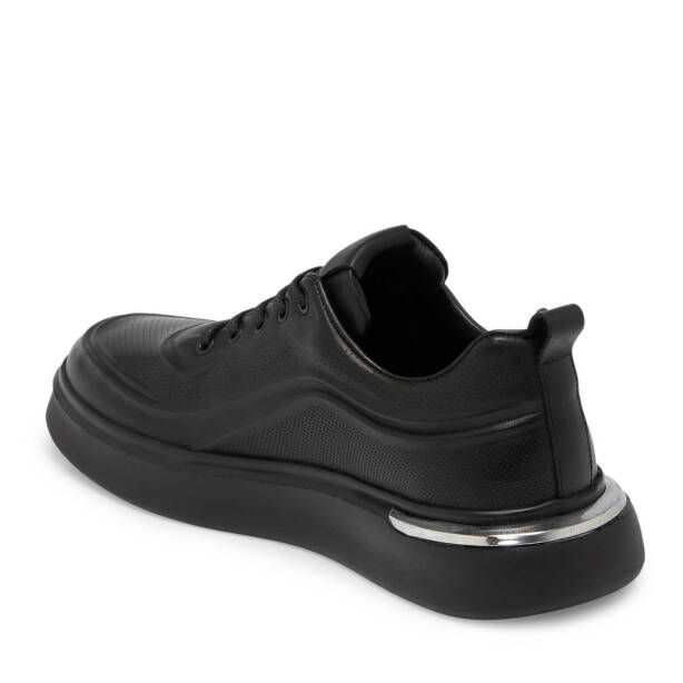 Siyah Hakiki Deri Erkek Sneaker - E25I1AY57276-A23 - 3