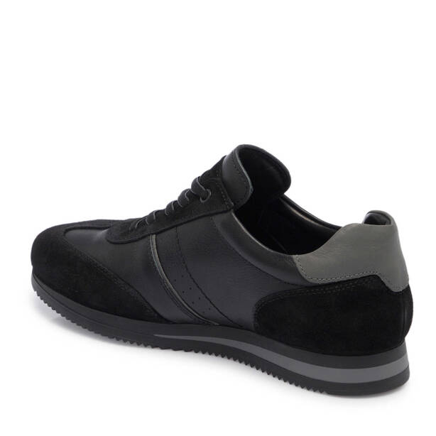 Siyah Hakiki Deri Erkek Sneaker - E25I1AY57277-A23 - 3