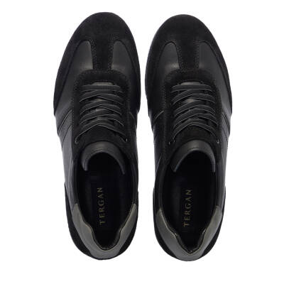 Siyah Deri Erkek Sneaker - E25I1AY57277-A23 - 5
