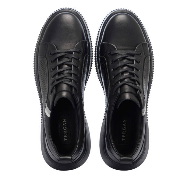 Siyah Hakiki Deri Erkek Sneaker - E25I1AY57279-A23 - 5