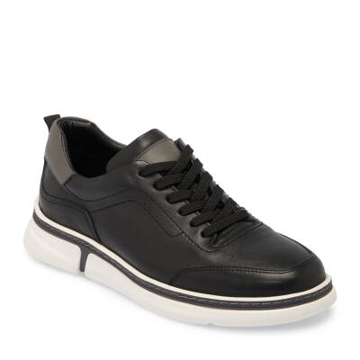 Siyah Deri Erkek Sneaker - E25I1AY57280-A23 