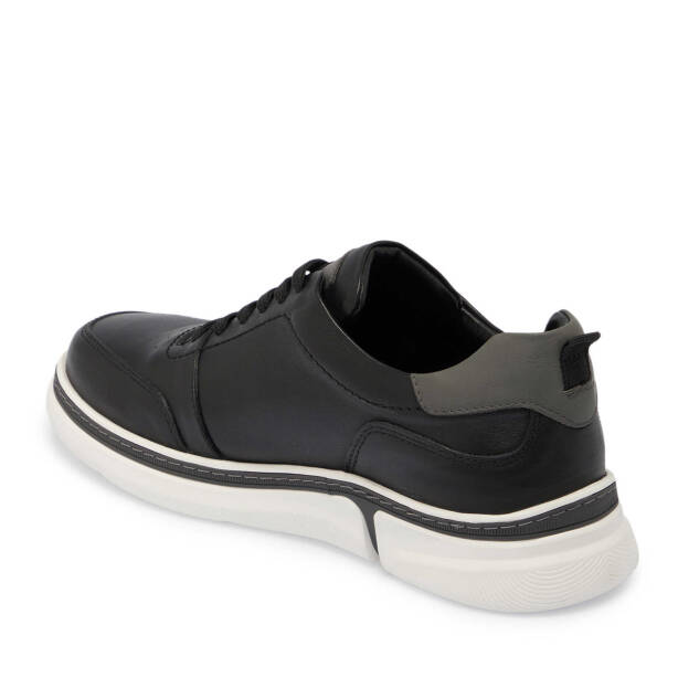 Siyah Hakiki Deri Erkek Sneaker - E25I1AY57280-A23 - 3