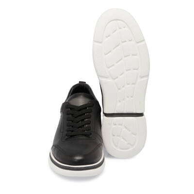 Siyah Deri Erkek Sneaker - E25I1AY57280-A23 - 4