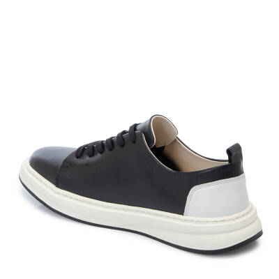 Siyah Deri Erkek Sneaker - E25I1AY57282-A23 - 2