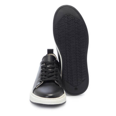 Siyah Deri Erkek Sneaker - E25I1AY57282-A23 - 4