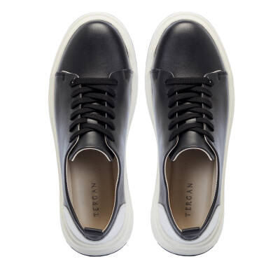 Siyah Deri Erkek Sneaker - E25I1AY57282-A23 - 5