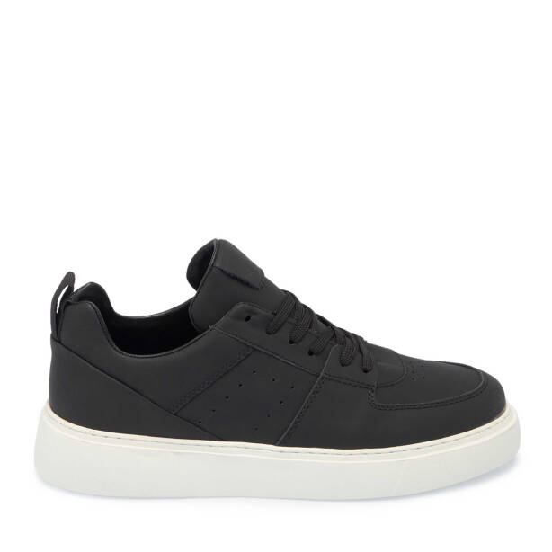Siyah Deri Erkek Sneaker - E25I1AY57284-A23 - 3