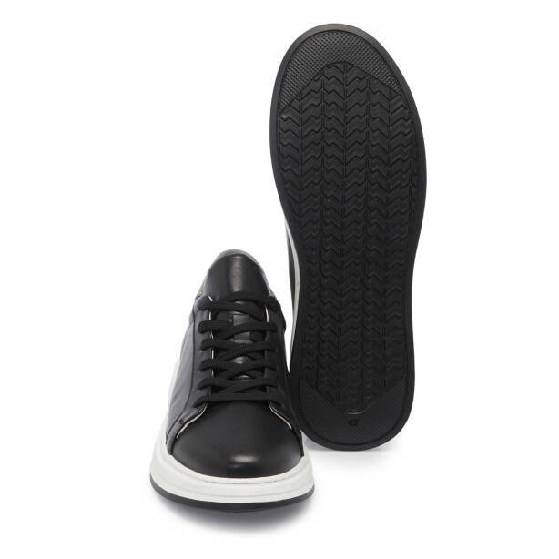 Siyah Hakiki Deri Erkek Sneaker - E25I1AY57285-A23 - 4
