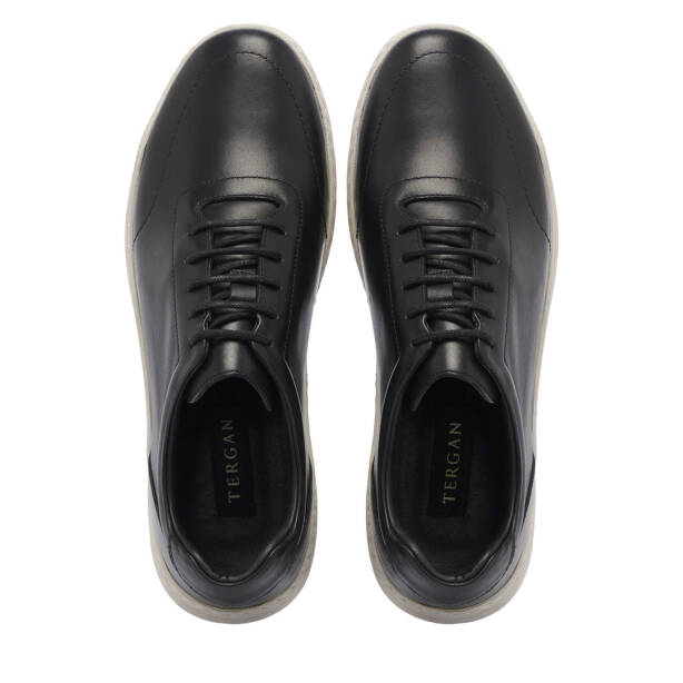 Siyah Hakiki Deri Erkek Sneaker - E25I1AY57286-A23 - Tergan
