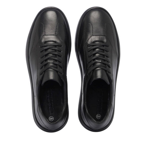 Siyah Hakiki Deri Erkek Sneaker - E25I1AY57291-A23 - 5
