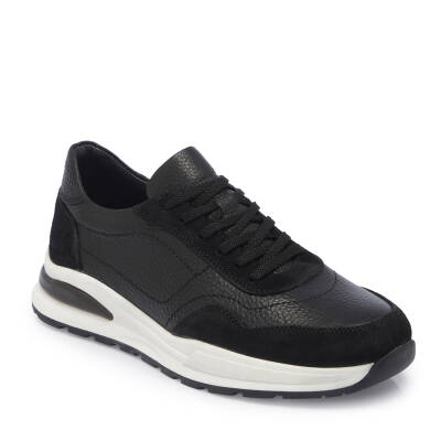  Siyah Deri Erkek Sneaker - E25I1AY57296-W19 