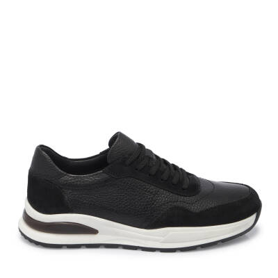  Siyah Deri Erkek Sneaker - E25I1AY57296-W19 - 3