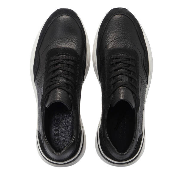 Siyah Hakiki Deri Erkek Sneaker - E25I1AY57296-W19 - 5