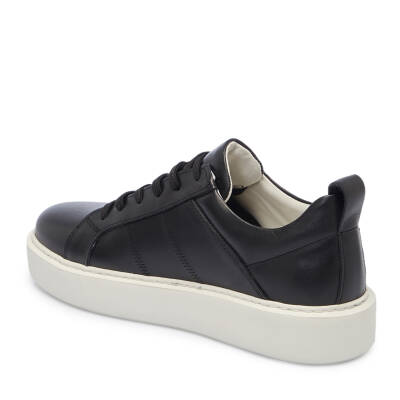 Siyah Deri Erkek Sneaker - E25I1AY57299-A23 - 2