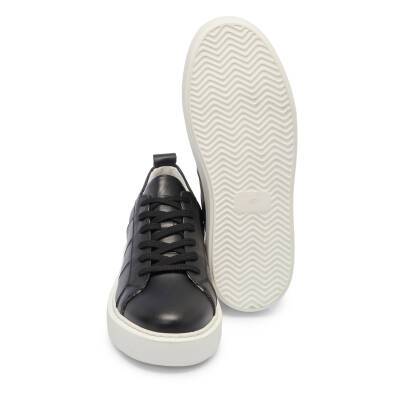 Siyah Deri Erkek Sneaker - E25I1AY57299-A23 - 4