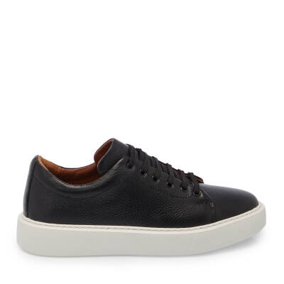 Siyah Deri Erkek Sneaker - E25I1AY57301-A41 - 3