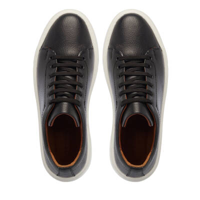 Siyah Deri Erkek Sneaker - E25I1AY57301-A41 - 5