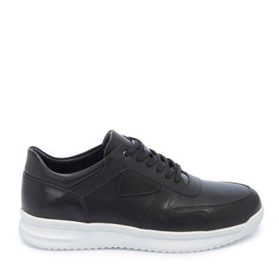 Siyah Deri Erkek Sneaker - E25I1AY57303-A23 - 3