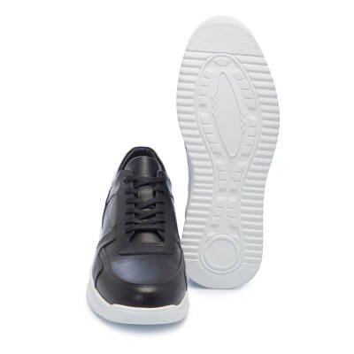 Siyah Deri Erkek Sneaker - E25I1AY57303-A23 - 4