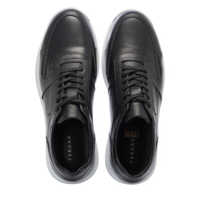 Siyah Deri Erkek Sneaker - E25I1AY57303-A23 - 5