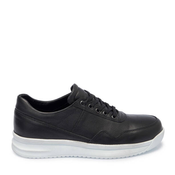 Siyah Deri Erkek Sneaker - E25I1AY57305-A23 - 3