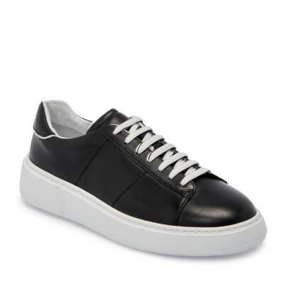 Siyah Deri Erkek Sneaker - E25I1AY57309-A23 