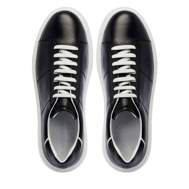 Siyah Hakiki Deri Erkek Sneaker - E25I1AY57309-A23 - 5