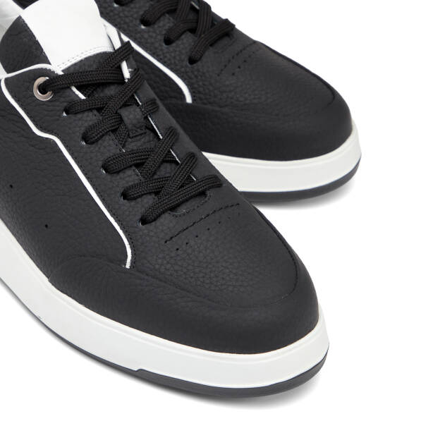 Siyah Hakiki Deri Erkek Sneaker - E25I1AY57316-A23 - 3