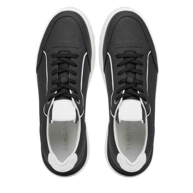 Siyah Hakiki Deri Erkek Sneaker - E25I1AY57316-A23 - 5