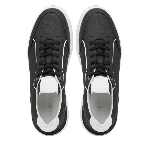 Siyah Hakiki Deri Erkek Sneaker - E25I1AY57316-A23 - 5