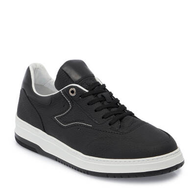 Siyah Deri Erkek Sneaker - E25I1AY57317-A23 - 1