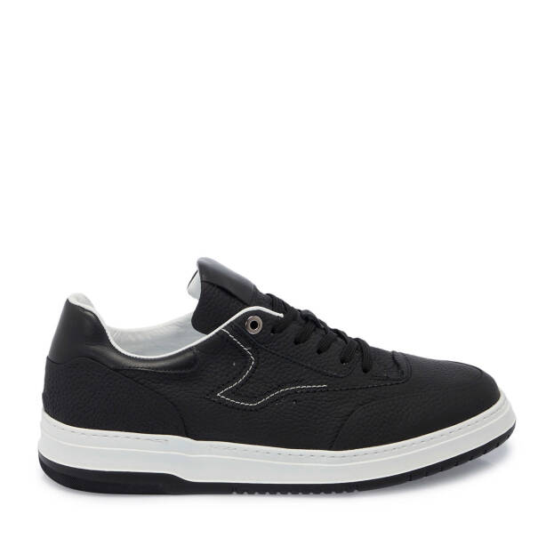 Siyah Hakiki Deri Erkek Sneaker - E25I1AY57317-A23 