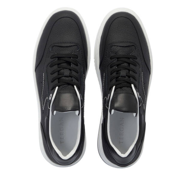Siyah Hakiki Deri Erkek Sneaker - E25I1AY57317-A23 - 5