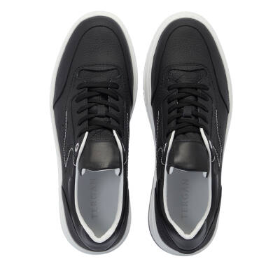 Siyah Deri Erkek Sneaker - E25I1AY57317-A23 - 5