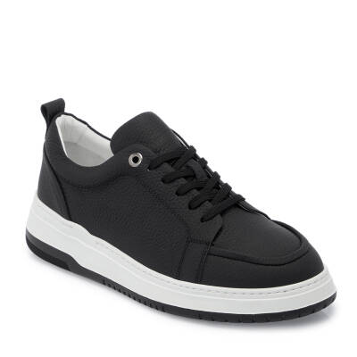 Siyah Deri Erkek Sneaker - E25I1AY57318-A23 