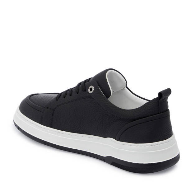 Siyah Hakiki Deri Erkek Sneaker - E25I1AY57318-A23 - 3