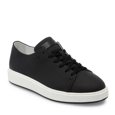 Siyah Deri Erkek Sneaker - E25I1AY57319-A23 