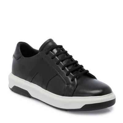 Siyah Deri Erkek Sneaker - E25I1AY57321-A23 - 1