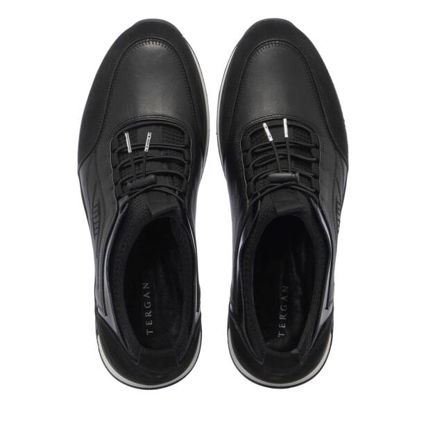 Siyah Hakiki Deri Erkek Sneaker - E25I1AY57326-A23 - Tergan