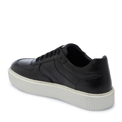 Siyah Deri Erkek Sneaker - E25I1AY57335-A43 - 2
