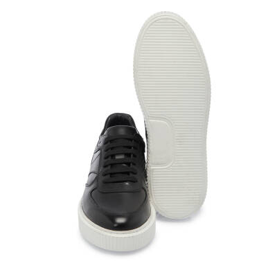 Siyah Deri Erkek Sneaker - E25I1AY57335-A43 - 4