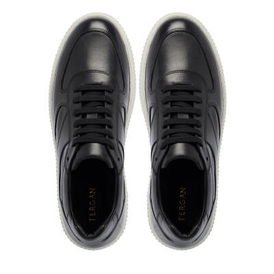 Siyah Deri Erkek Sneaker - E25I1AY57335-A43 - 5